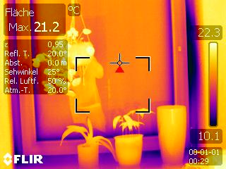 Seitlicher Wärmeverlust am Fenster