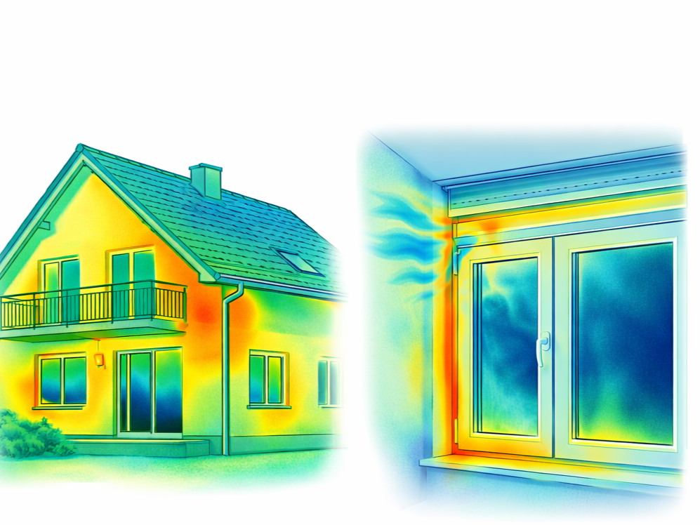 Thermografie-Aufnahme eines Hauses